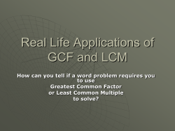 Real Life Applications of GCF and LCM