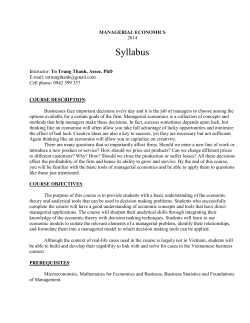 MANAGERIAL ECONOMICS