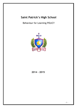 Behaviour For Learning - St Patrick`s High School, Keady