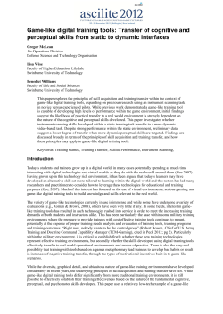 Game-like digital training tools: Transfer of cognitive and