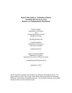 Repeat Sales Indexes - Brandeis University