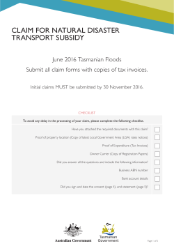 Claim for Natural Disaster Transport Subsidy