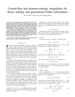Cram&eacute;r-Rao and moment-entropy inequalities