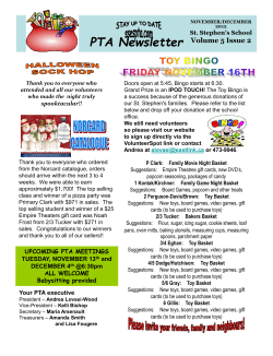 PTA Newsletter - St. Stephen`s Elementary PTA