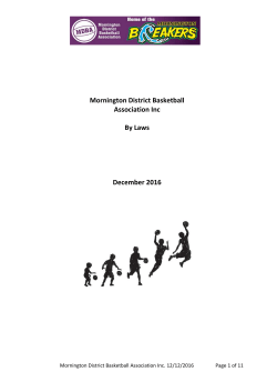 By Laws Dec 2016 FINAL - Mornington District Basketball Association