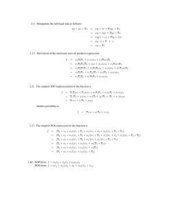 = x1x3 + x2x3 + x2x3 2.13. Derivation of the minimum sum