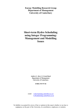 Short-term Hydro Scheduling using Integer Programming