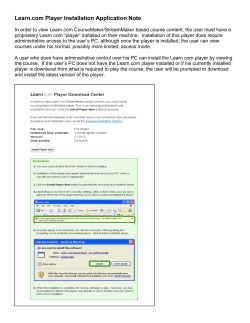 Learn.com Player Installation Application Note