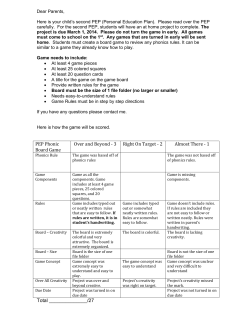 Dear Parents, Here is your child`s second PEP (Personal Education