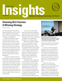 Choosing OLLI Courses: A Winning Strategy
