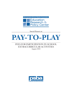 PAY-TO-PLAY - Pennsylvania School Boards Association
