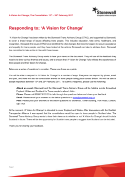Add your response to A Vision For Change (Word Doc)