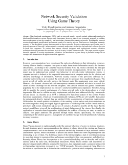 Network Security Validation Using Game Theory