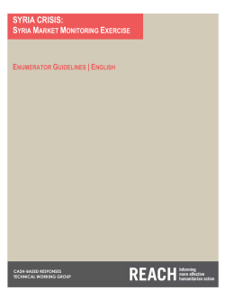 Syria Market Monitoring Exercise: Enumerator Guidelines (English)