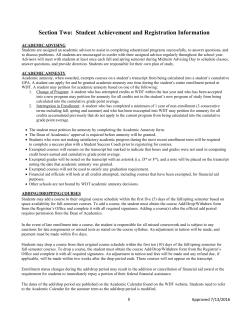 Section Two: Student Achievement and Registration Information