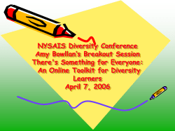 An Online Toolkit for Diversity Learners April 7, 2006