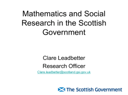 Mathematics and Social Research Feb 2014 SCOTS GOV