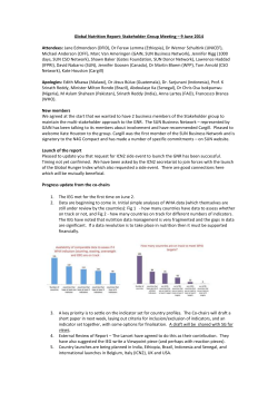 Global Nutrition Report: Stakeholder Group Meeting &ndash; 9 June 2014