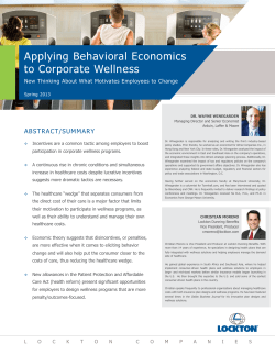 Applying Behavioral Economics to Corporate Wellness