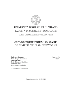 out-of-equilibrium analysis of simple neural networks
