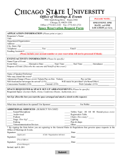 Space Reservation Form - Chicago State University