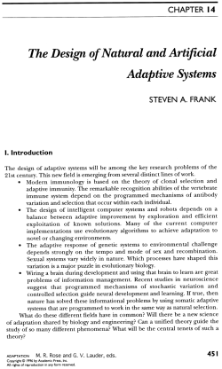 The design of natural and artificial adaptive systems