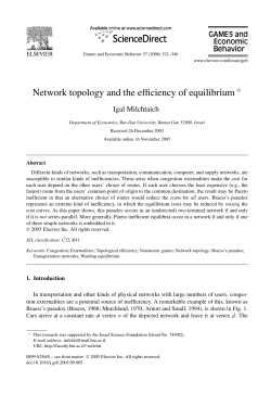 Network topology and the efficiency of equilibrium