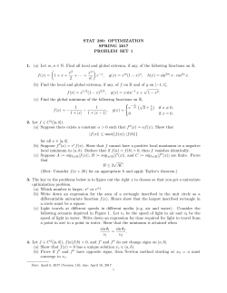 STAT 280: OPTIMIZATION SPRING 2017
