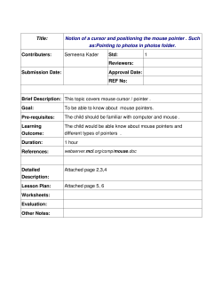 Title: Notion of a cursor and positioning the mouse pointer . Such as