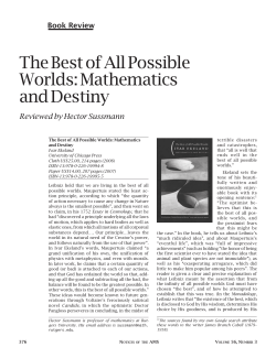 The Best of All Possible Worlds: Mathematics and Destiny
