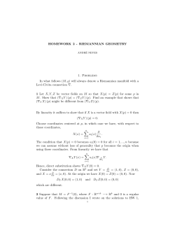 HOMEWORK 2 - RIEMANNIAN GEOMETRY 1. Problems In what