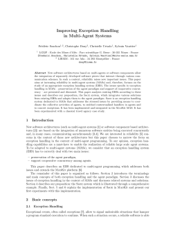 Improving Exception Handling in Multi-Agent Systems