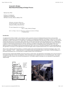 Generative Design: Rule-Based Reasoning in Design Process
