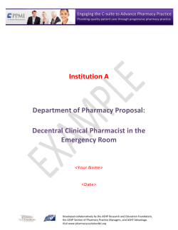 Decentralized Clinical Pharmacist in the Emergency