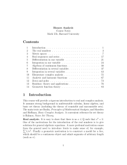 Course notes - Harvard Mathematics Department