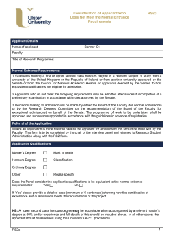 Form RS8 (Absence) - Ulster University
