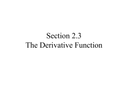 Section 2.3 The Derivative Function
