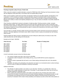 Pershing`s Impartial Lottery Process: Partial Calls When a security is