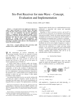 Six-Port Receiver for mm-Wave – Concept, Evaluation and