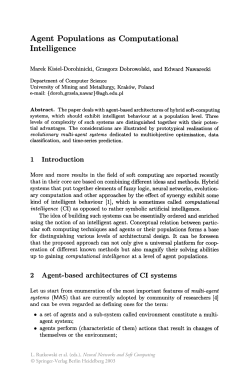 Agent Populations as Computational Intelligence