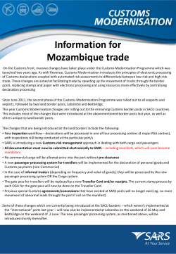 Information for Mozambique trade What does this mean for you?