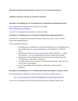Head and Assistant Coaches must have current Act 34, 114, and