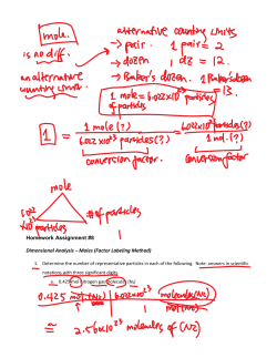 Dimensional Analysis &ndash; Moles