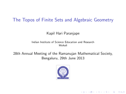 The Topos of Finite Sets and Algebraic Geometry