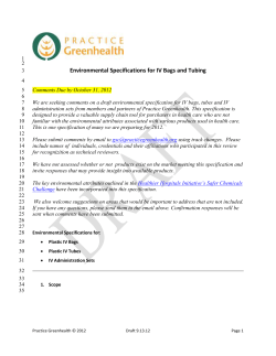 Environmental Specifications for IV Bags and Tubing