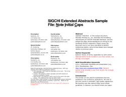 SIGCHI Extended Abstract format