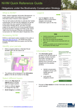 Obligations under the Biodiversity Conservation Strategy