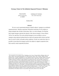 Strategy Choice In The Infinitely Repeated