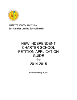 CHARTER SCHOOL PETITION - Los Angeles Unified School District