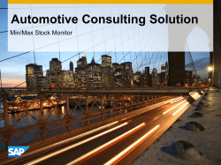 Min/Max Stock Monitor - SAP Service Marketplace